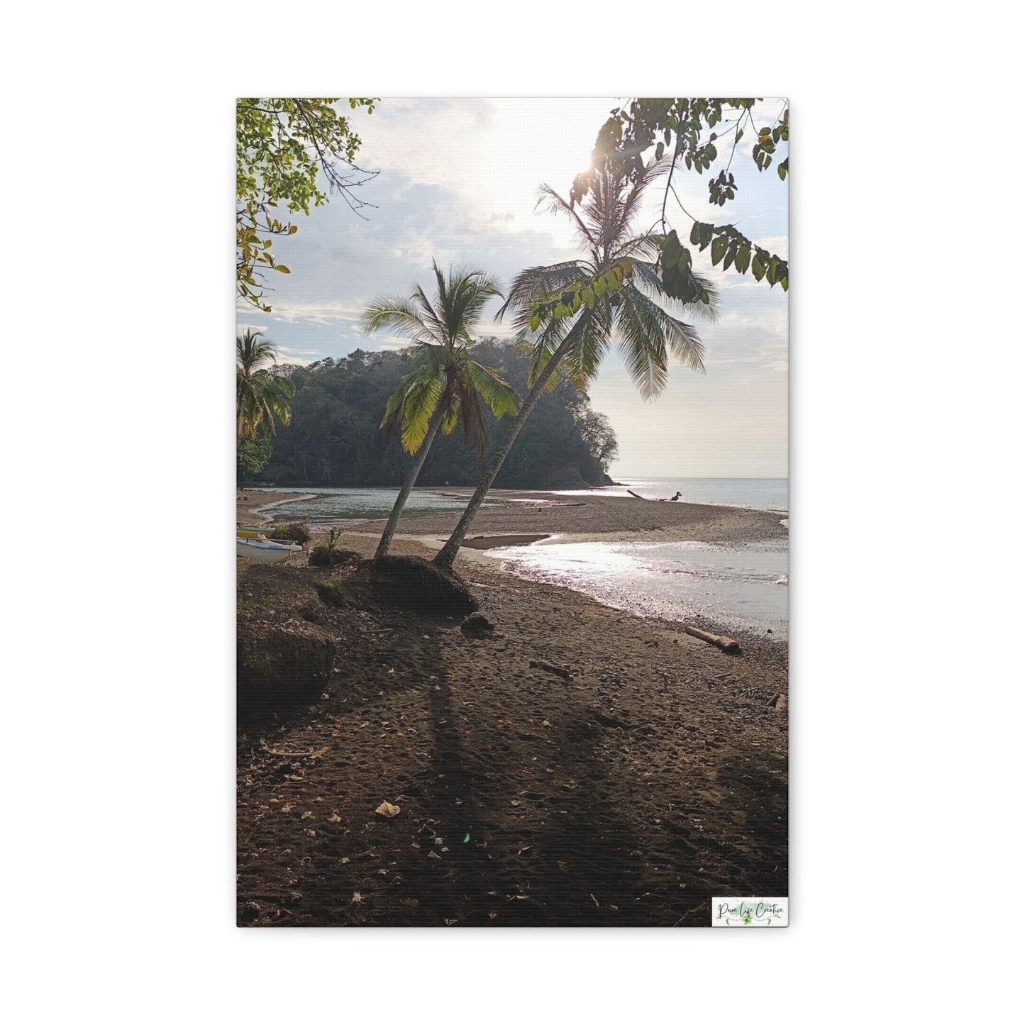 Tropical Palm Beach Canvas Wall Art — Matte Stretched 1.25"