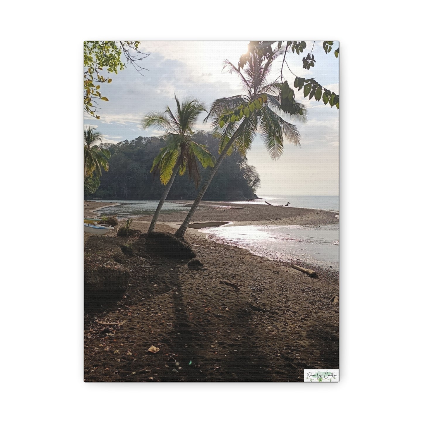 Tropical Palm Beach Canvas Wall Art — Matte Stretched 1.25"