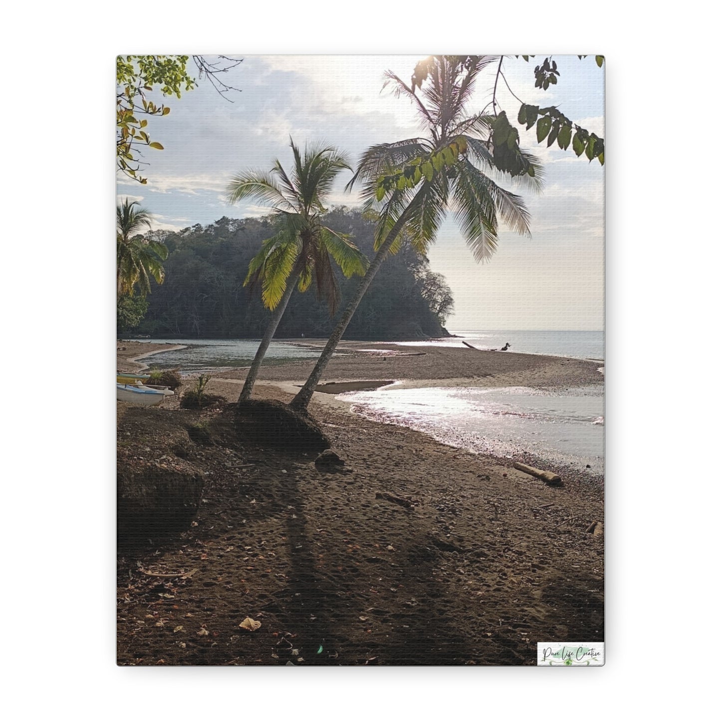 Tropical Palm Beach Canvas Wall Art — Matte Stretched 1.25"