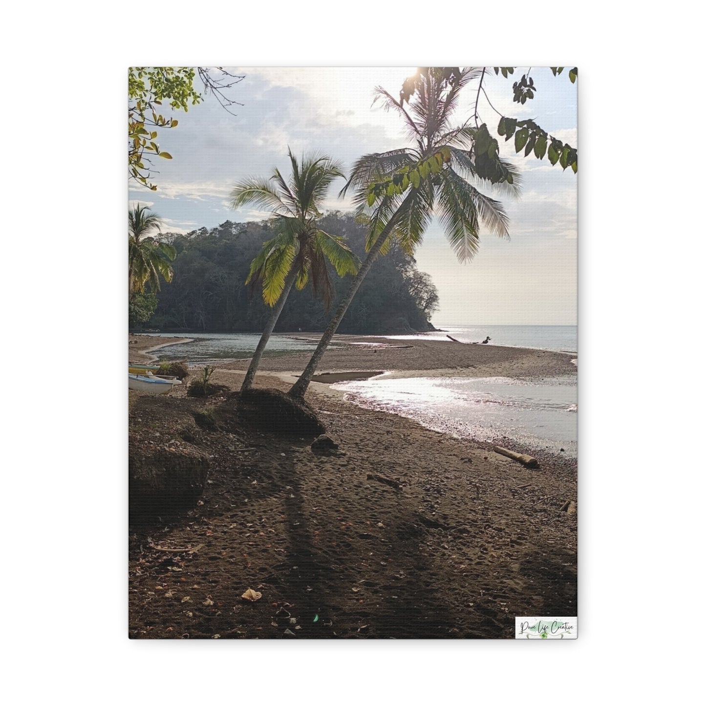 Tropical Palm Beach Canvas Wall Art — Matte Stretched 1.25"